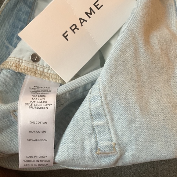 New with tag Frame Denim Mid Rise Le Bridgette Two Tone Shorts. Retail $198 - Picture 10 of 10